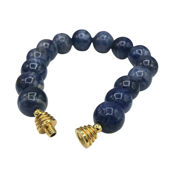Sodalite Polished Beads Knotted Vintage Bracelet - Picture 6 of 9